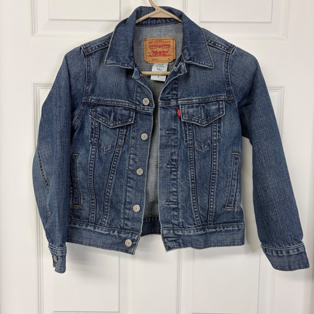 Levis 57511 Denim Trucker Jacket Medium Wash Blue Cotton Jean Jacket Small